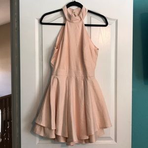 LULUS blush Open Back halter dress